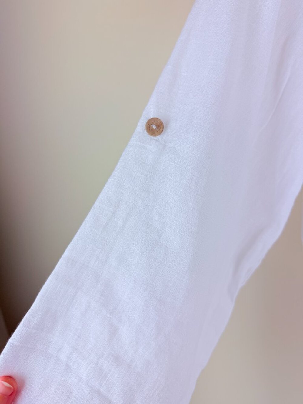 Rosemarie Made in Italy 100% Linen Embroidered Button Front Tunic Dress Size M - Picture 5 of 9